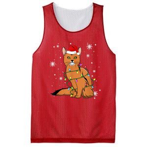 Somali Cat Christmas Lights Christmas Cat Santa Hat Mesh Reversible Basketball Jersey Tank