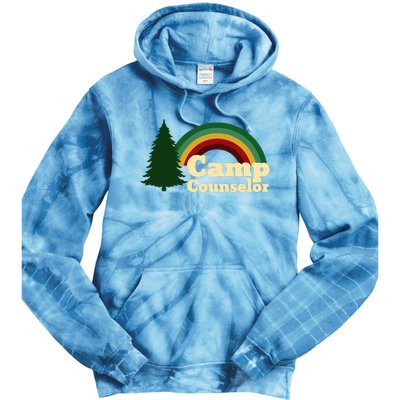 Summer Camp Counselor Staff Rainbow Pine Tree Tie Dye Hoodie