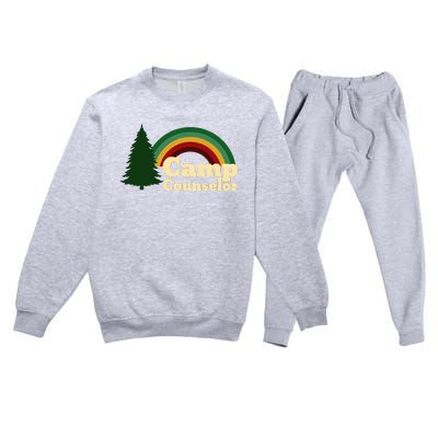 Summer Camp Counselor Staff Rainbow Pine Tree Premium Crewneck Sweatsuit Set