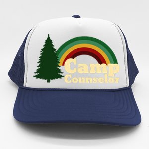 Summer Camp Counselor Staff Rainbow Pine Tree Trucker Hat