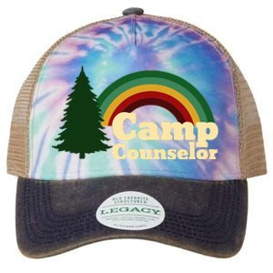 Summer Camp Counselor Staff Rainbow Pine Tree Legacy Tie Dye Trucker Hat