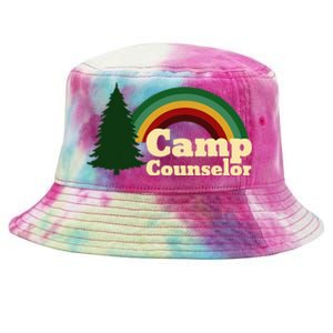 Summer Camp Counselor Staff Rainbow Pine Tree Tie-Dyed Bucket Hat