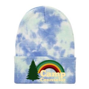 Summer Camp Counselor Staff Rainbow Pine Tree Tie Dye 12in Knit Beanie