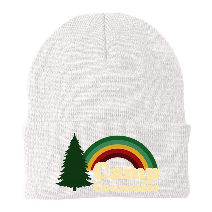 Summer Camp Counselor Staff Rainbow Pine Tree Knit Cap Winter Beanie