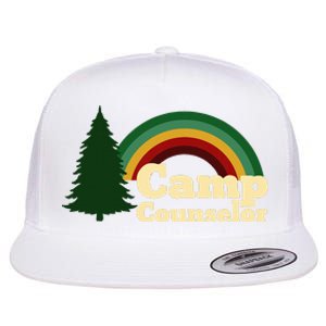 Summer Camp Counselor Staff Rainbow Pine Tree Flat Bill Trucker Hat