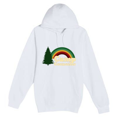 Summer Camp Counselor Staff Rainbow Pine Tree Premium Pullover Hoodie