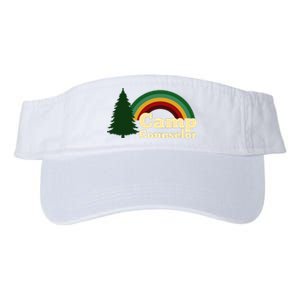 Summer Camp Counselor Staff Rainbow Pine Tree Valucap Bio-Washed Visor