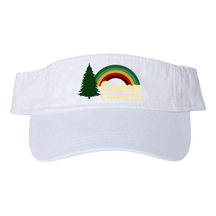 Summer Camp Counselor Staff Rainbow Pine Tree Valucap Bio-Washed Visor