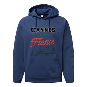 Sailing Club Cannes 1980 France Performance Fleece Hoodie