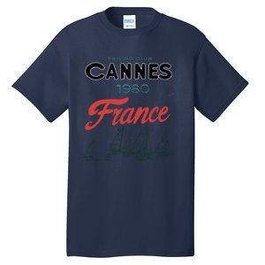 Sailing Club Cannes 1980 France Tall T-Shirt