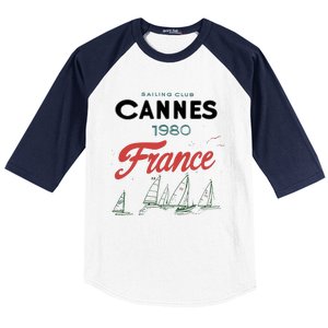 Sailing Club Cannes 1980 France Baseball Sleeve Shirt