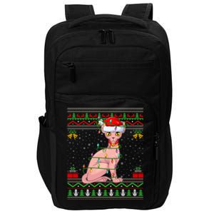 Sphynx Cat Christmas Lights Santa Ugly Xmas Meaningful Gift Impact Tech Backpack