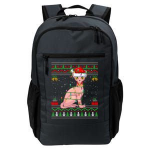 Sphynx Cat Christmas Lights Santa Ugly Xmas Meaningful Gift Daily Commute Backpack