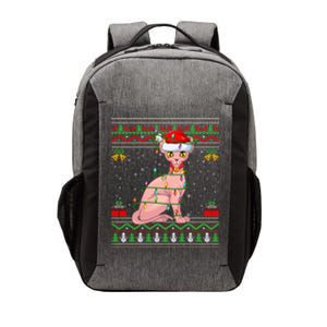 Sphynx Cat Christmas Lights Santa Ugly Xmas Meaningful Gift Vector Backpack