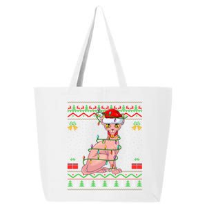 Sphynx Cat Christmas Lights Santa Ugly Xmas Meaningful Gift 25L Jumbo Tote