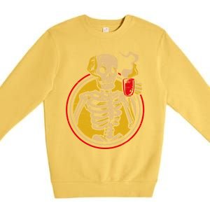 Skeleton Coffee Caffeine Halloween Day Spooky Trick Or Treat Gift Premium Crewneck Sweatshirt