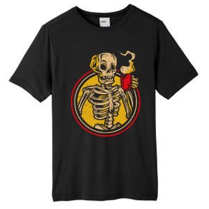 Skeleton Coffee Caffeine Halloween Day Spooky Trick Or Treat Gift Tall Fusion ChromaSoft Performance T-Shirt