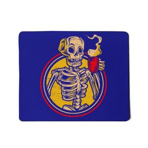 Skeleton Coffee Caffeine Halloween Day Spooky Trick Or Treat Gift Mousepad