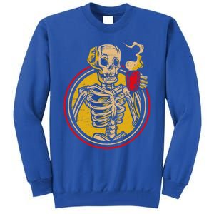 Skeleton Coffee Caffeine Halloween Day Spooky Trick Or Treat Gift Tall Sweatshirt