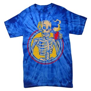 Skeleton Coffee Caffeine Halloween Day Spooky Trick Or Treat Gift Tie-Dye T-Shirt