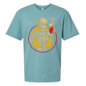 Skeleton Coffee Caffeine Halloween Day Spooky Trick Or Treat Gift Sueded Cloud Jersey T-Shirt