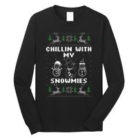 Snowman Christmas Chillin With My Snowmies Ugly Gift Family  Long Sleeve Shirt