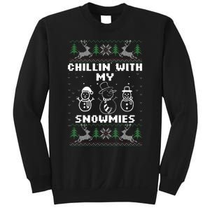 Snowman Christmas Chillin With My Snowmies Ugly Gift Family  Sweatshirt