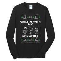 Snowman Christmas Chillin With My Snowmies Ugly Gift Family  Tall Long Sleeve T-Shirt