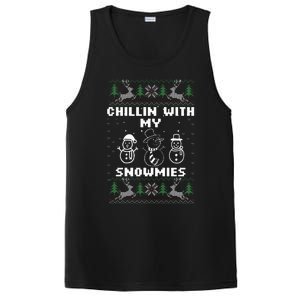 Snowman Christmas Chillin With My Snowmies Ugly Gift Family  PosiCharge Competitor Tank