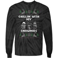 Snowman Christmas Chillin With My Snowmies Ugly Gift Family  Tie-Dye Long Sleeve Shirt