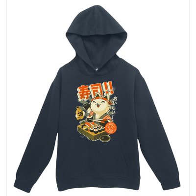 Sushi Chef Cat Funny Restaurant Kitty Japanese Food Urban Pullover Hoodie