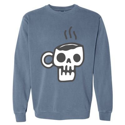 Skeleton Coffee Cup Halloween Skull Mug Gift Garment-Dyed Sweatshirt