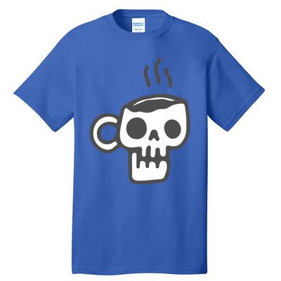 Skeleton Coffee Cup Halloween Skull Mug Gift Tall T-Shirt