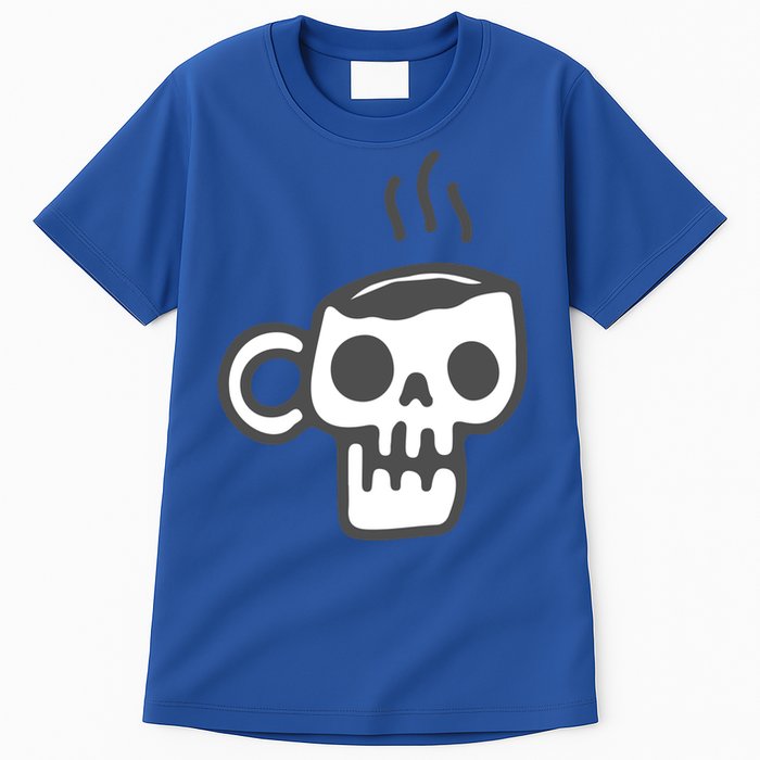 Skeleton Coffee Cup Halloween Skull Mug Gift Tall T-Shirt