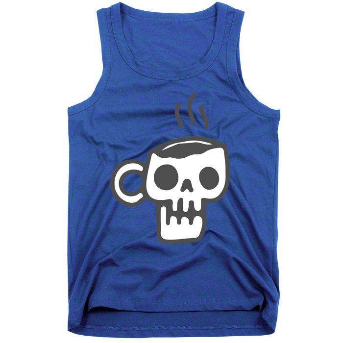 Skeleton Coffee Cup Halloween Skull Mug Gift Tank Top