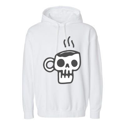 Skeleton Coffee Cup Halloween Skull Mug Gift Garment-Dyed Fleece Hoodie