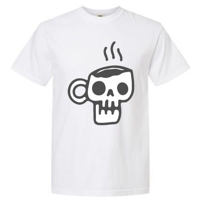 Skeleton Coffee Cup Halloween Skull Mug Gift Garment-Dyed Heavyweight T-Shirt