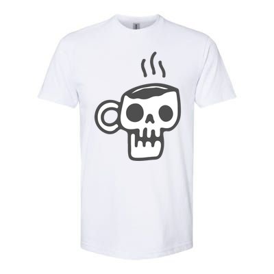 Skeleton Coffee Cup Halloween Skull Mug Gift Softstyle CVC T-Shirt