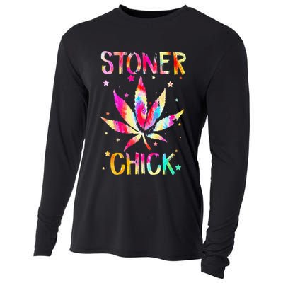 Stoner Chick Cannabis Stoner Marijuana Cannabis Cooling Performance Long Sleeve Crew