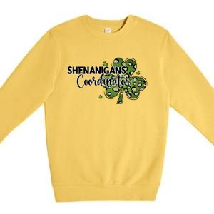 Shenanigans Coordinator Cute Gift Funny St Patricks Day Teacher Funny Gift Premium Crewneck Sweatshirt