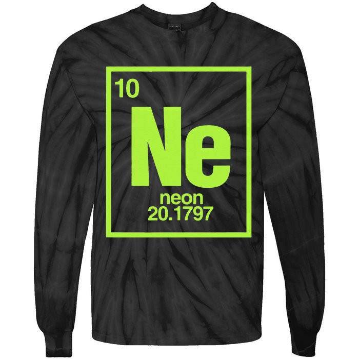 Science Chemistry Chemical Elements Ne Neon Tie-Dye Long Sleeve Shirt