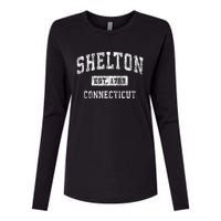 Shelton Connecticut Ct Vintage Established Sports Womens Cotton Relaxed Long Sleeve T-Shirt