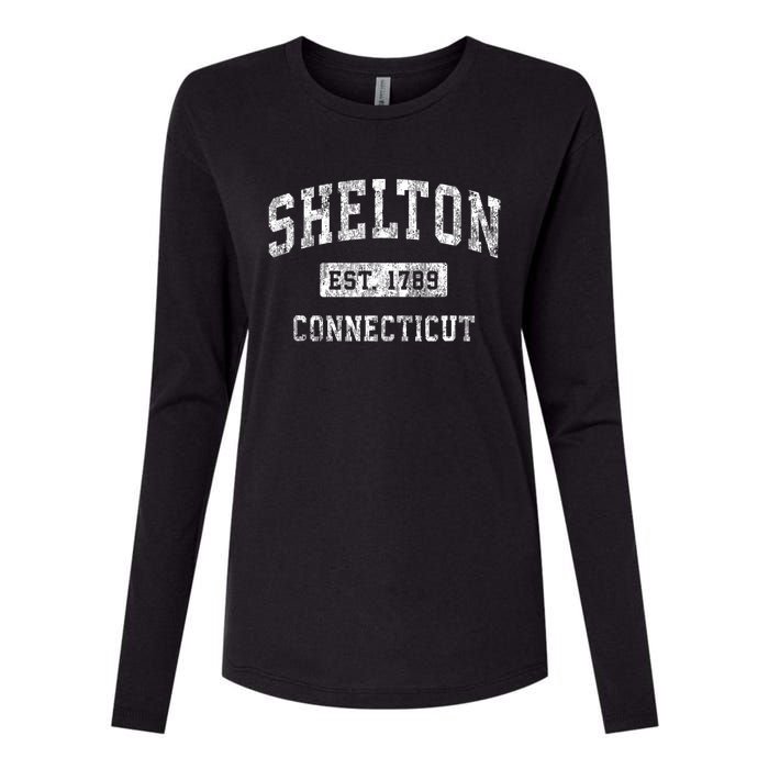 Shelton Connecticut Ct Vintage Established Sports Womens Cotton Relaxed Long Sleeve T-Shirt