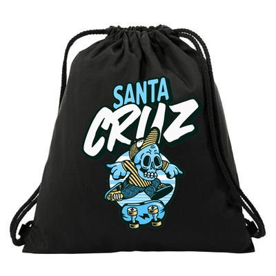 Santa Cruz California Vintage Skeleton Drawstring Bag