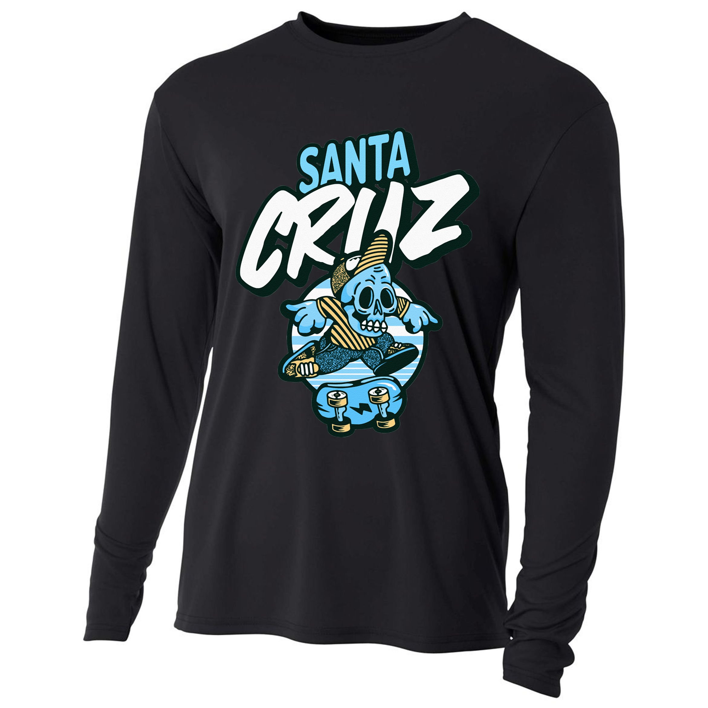 Santa Cruz California Vintage Skeleton Cooling Performance Long Sleeve Crew