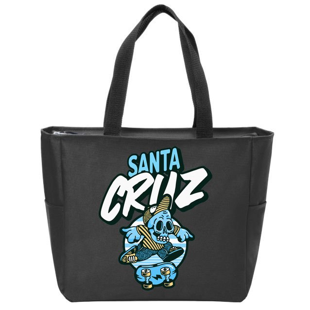 Santa Cruz California Vintage Skeleton Zip Tote Bag