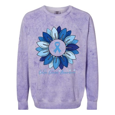 Sunflower Colon Cancer Awareness Month Colorblast Crewneck Sweatshirt