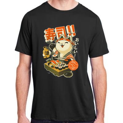 Sushi Chef Cat Funny Restaurant Kitty Japanese Food Adult ChromaSoft Performance T-Shirt