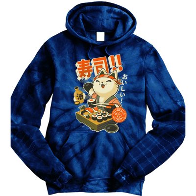 Sushi Chef Cat Funny Restaurant Kitty Japanese Food Tie Dye Hoodie