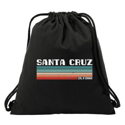 Santa Cruz California Retro Vintage Drawstring Bag